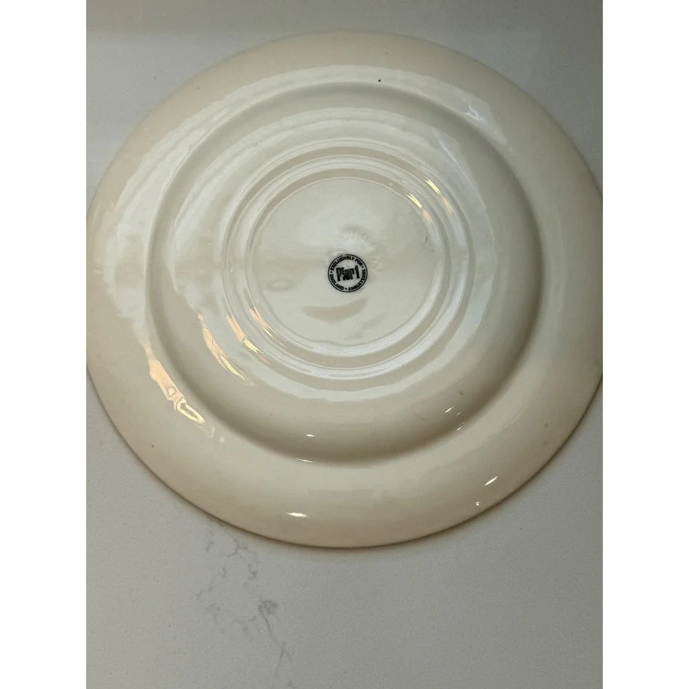 Pier 1 Imports Teapot Blue White Dinner Salad Plate Set England Earthenware